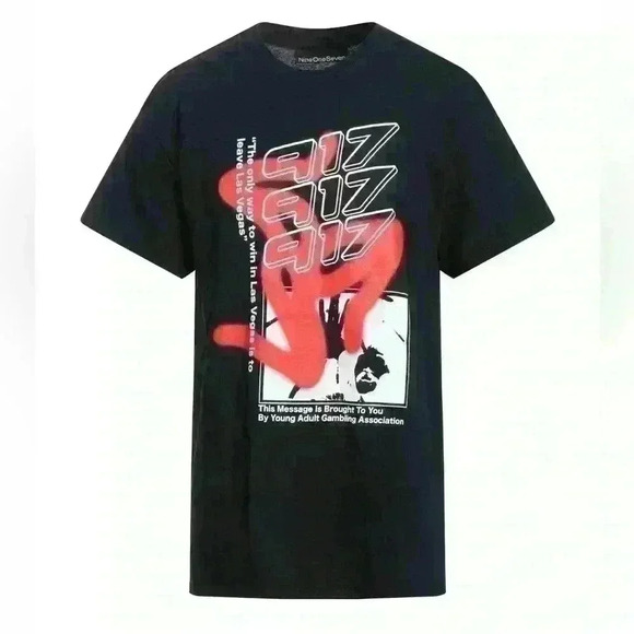 Men’s Graphic 917 Black Logo Tee size Small New with tags - Picture 2 of 4